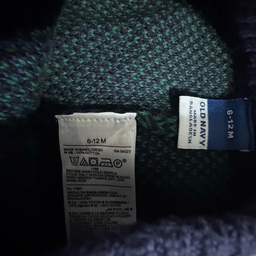 Old Navy Kids Plaid sweater Set - Navy and Green